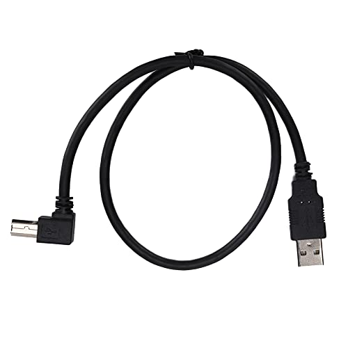 Zunate Konvertierungskabel, USB-A-Stecker auf USB-B-Stecker Konvertierungs-Adapterkabel Kabel Rechtwinkliger Anschluss Adapterkabel 0,5 M / 1,6 Ft, Schwarz von Zunate