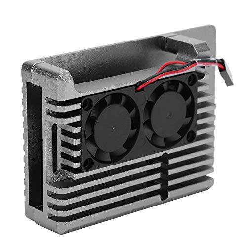 Zunate Kühlkörper aus Aluminiumlegierung mit Lüfter, Gehäuse aus Aluminiumlegierung für Raspberry Pi 4b Protective Box Cooling Shell Kit von Zunate