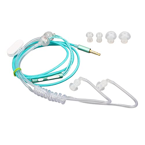 Zunate LC049 Binaurale In-Ear-Luftkanal-Kopfhörer 3,5-mm-Audio-Anti-Strahlungs-Headset, Luftschlauch-Ohrhörer Strahlungsfreie Rauschunterdrückungs-Kopfhörer für Laptop-Tablet(Grün) von Zunate