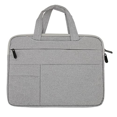 Zunate Laptop-Tasche, wasserdichte und Verschleißfeste Laptop-Hülle, Design mit Doppeltem Reißverschluss, mit Einer Sandwich-Aktentasche (Hellgrau) von Zunate