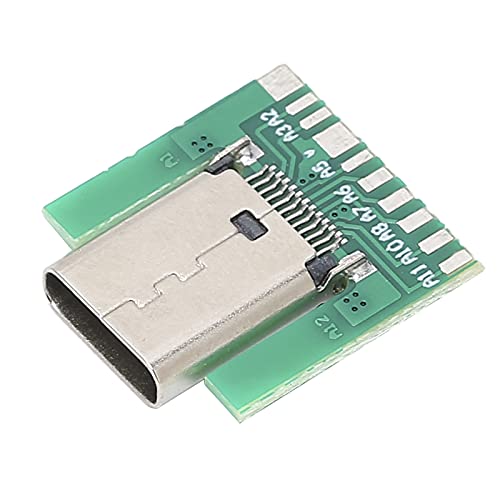 Zunate Lötanschluss Typ C, 18-poliger Lötanschluss Typ C USB3.1-Adapter Konverter Oberflächenmontage SMT-Buchse Adapterplatine für Drahtbonde- / Prüfvorrichtung von Zunate