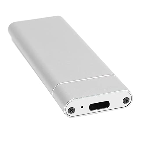 Zunate M.2 NVMe SSD Gehäuse, Dual Protocol 10 Gbps Übertragung USB 3.1 Typ C Schnittstelle, Solid State Drive Externes Gehäuse für M.2 SATA NVMe SSD (Silber) von Zunate