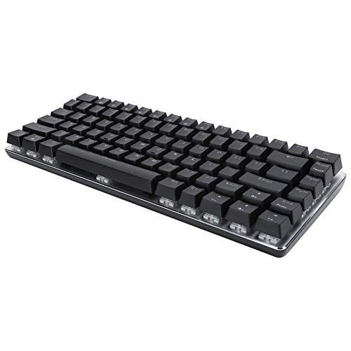 Zunate Mechanische Gaming-Tastatur, 82 Tasten Ergonomische Gaming-Tastatur USB E-Sport Mechanische Schreibmaschine mit LED-Hintergrundbeleuchtung für Gamer Office (Grüne Achse Schwarz-Weiß-Licht) von Zunate