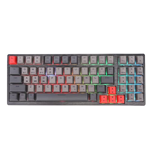 Zunate Mechanische Gaming Tastatur mit 68 Tasten, Mechanische RGB Tastatur mit 3 Verbindungsmethoden, Vollständige Tastenreaktion ohne Konflikt, für das Home Office (Schwarz) von Zunate