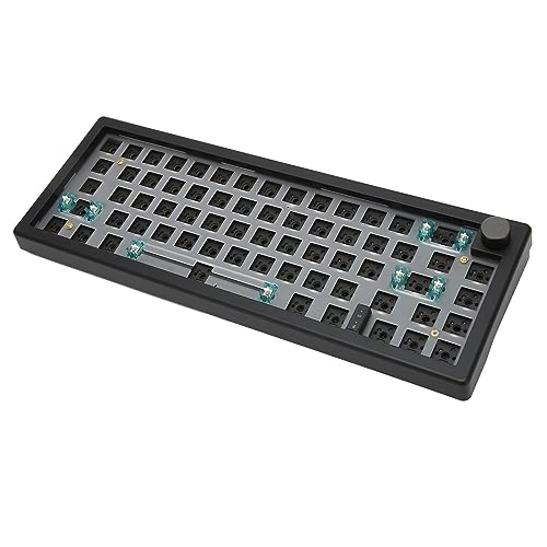 Zunate Mechanisches Tastatur-Kit, 67 Tasten, Mechanische Gaming-Tastatur, Hot-Swap-DIY, Benutzerdefinierte Gaming-Tastatur, BT 5.0, 2,4 G, Typ-C-Anschluss, mit RGB-Knopf (Schwarz) von Zunate