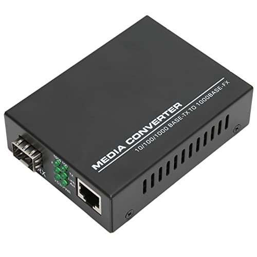 Zunate Medienkonverter, Gigabit-SFP-zu-RJ45-Glasfaser-Medienkonverter, 1000Base-TX-zu-1000Base-FX-Multimode-Glasfaser, Glasfaser-zu-Ethernet-Konverter, Plug-and-Play von Zunate