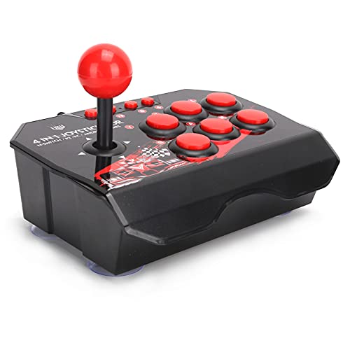 Zunate Metall-Joystick, 6 Runde Tasten, Kabelgebundener Arcade-Kampfstick für Switch/PC/für PS3 von Zunate