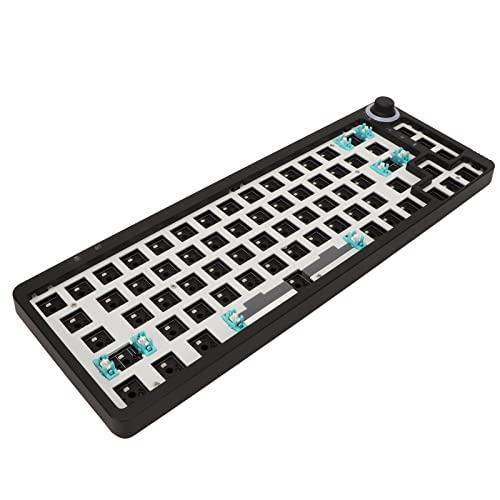 Zunate Modulare Mechanische RGB-Tastatur, GMMK DIY Custom Gaming-Tastatur, 67 Hot-Swap-Tasten, 3-Pin-5-Pin-Schalter, Programmierbar, Bluetooth, 2,4-G-Wireless- und USB-C-Kabelschreibmaschine(Schwarz) von Zunate