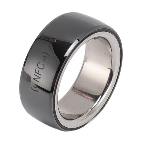 Zunate NFC Smart Ring, IP68 Wasserdichter Keramik NFC Ring, Schrittzähler Zur Überwachung der Körpertemperatur, Smart Ring Schlaf Fitness Tracker, für Männer (Größe 23, 20,6 mm von Zunate