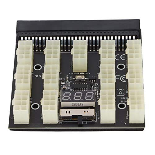 Zunate Netzteil Breakout Board Adapter 12V 6pin 8pin Power Board Converter mit Spannungstemperaturanzeige für Mining Grafikkarte, BTC Miner Machine von Zunate