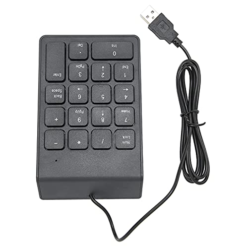 Zunate Numerische Tastatur, USB 18 Tasten, Ergonomischer Kabelgebundener USB Leiser Ziffernblock, für PC Desktop Notebook Computer von Zunate