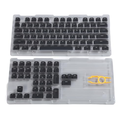 Zunate PBT Tastenkappen, 113 Tasten, Benutzerdefinierte PBT Tastatur Tastenkappen für Mechanische Tastatur mit 61, 64, 68, 72, 82, 84, 87, 104, 108 Tasten, Doppelschichtige, (Black) von Zunate