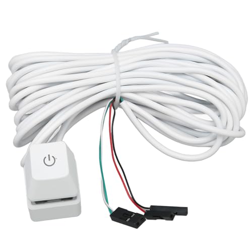 Zunate PC-Netztasten, Desktop-Computer-Netzschalter, Netzteil, Mechanischer Schlüssel, Externe EIN-Aus-Drucktasten mit Verlängerungskabel (grünes Licht 2m) von Zunate