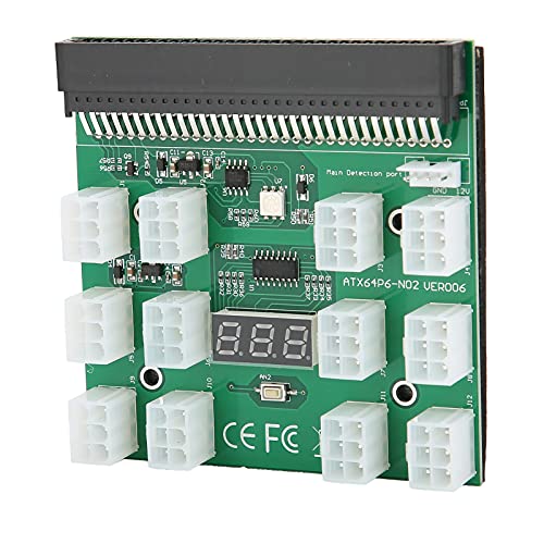 Zunate PC Netzteil ATX Board Computer PC Netzteil 12 Positionen Breakout Adapter Modul Motherboard für ETH/BTC Mining (Grün) von Zunate