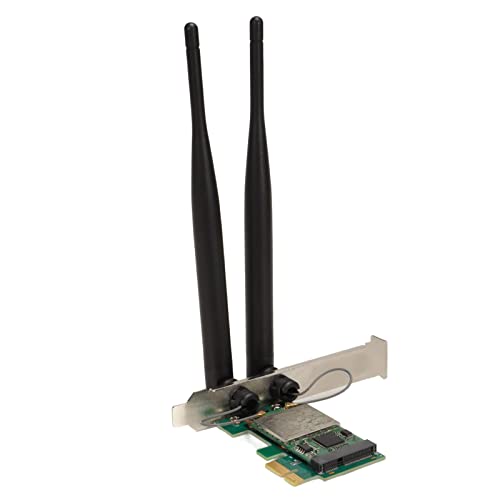 Zunate PCIE Netzwerkkarte, 2,4 G/5 G Dualband PCI Express Netzwerkkarte mit 2 Antennen, 300 Mbit/s Hochgeschwindigkeits WLAN Kartenadapter für Intel 940 Motherboard Chipsatz von Zunate