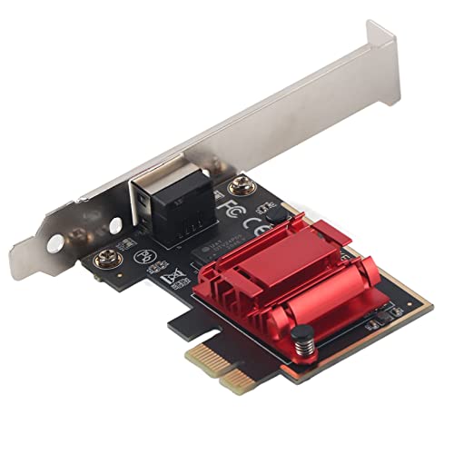 Zunate PCIe-Netzwerkkarte, 2,5-Gbit/S-Gigabit-Netzwerkkarte PCI-E-Ethernet-Netzwerkkarte, RJ45-LAN-Adapterkonverter für Desktop-PC von Zunate