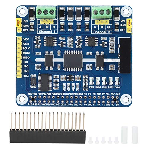 Zunate RS485-Erweiterungskarte, 2-Kanal-isolierter RS485-Erweiterungs-HAT mit SC16IS752 + SP3485-Dual-Chip, Datenrate Bis zu 921600 Bit/s für 3B 4B von Zunate