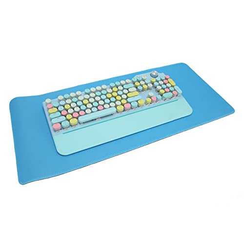 Zunate Retro Blue Switch Mechanische Tastatur mit Knopfsteuerung, Dreifachmodus, 107 Tasten, Kabellos für Desktop Laptop Tablet (Blau) von Zunate