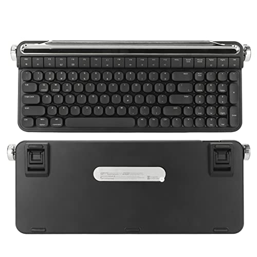 Zunate Retro Schreibmaschinentastatur, B705, Roter Schalter, 100 Tasten, RGB Hintergrundbeleuchtung, Retro Bluetooth Gaming Tastatur, Bluetooth 5.1 und Kabelgebundener USB Anschluss, (Schwarz) von Zunate