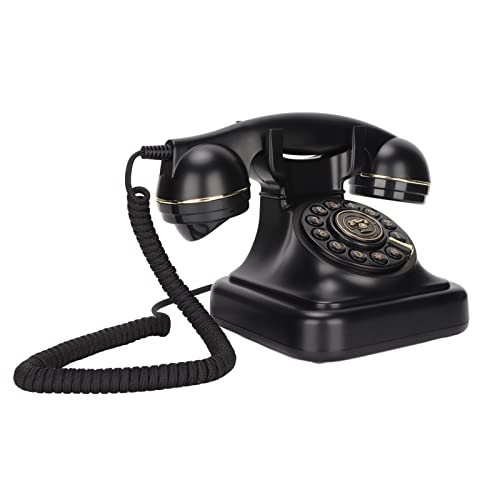 Zunate Retro-Vintage-Telefon, Telefon mit Wählscheibe für Festnetz, Altmodische Telefone, Heimtelefone, Schnurgebundenes Tischtelefon für Büro, Café, Bar, Schlafzimmer, Dekoration von Zunate
