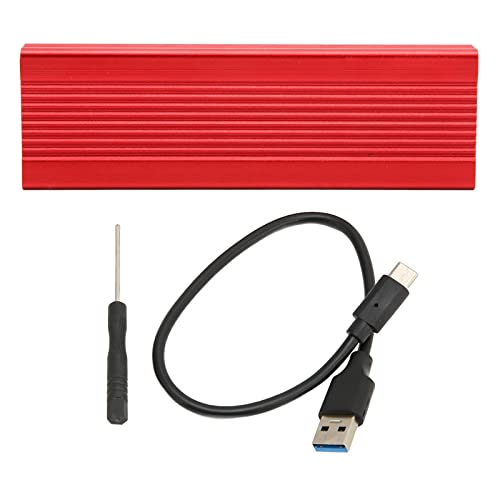Zunate SATA M.2 Gehäuse, USB3.1 Typ C 10 Gbps Ultradünnes NVME SSD Gehäuse für Laptop, für M Key B Key NVME 2230 2242 2260 2280 Mm M.2 NVME SSD (Rot) von Zunate