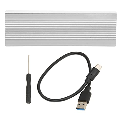 Zunate SATA M.2 Gehäuse, USB3.1 Typ C 10 Gbps Ultradünnes NVME SSD Gehäuse für Laptop, für M Key B Key NVME 2230 2242 2260 2280 Mm M.2 NVME SSD (Silber) von Zunate