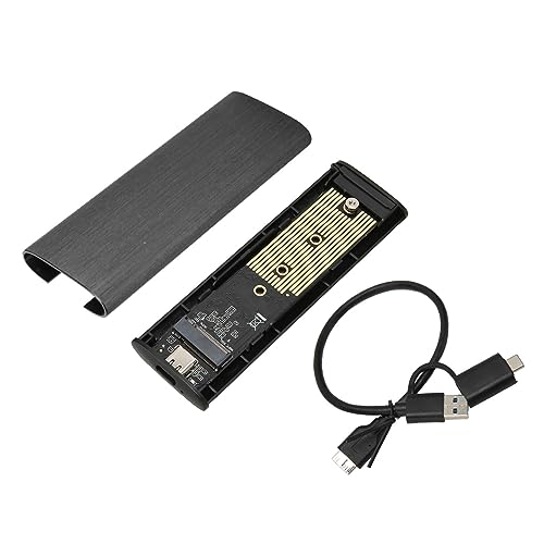 Zunate SSD-Gehäuse, M.2 Nvme PCIE NGFF SATA 10 Gbit/s USB3.2 Gen2 Typ C Gehäuseadapter für SSDs 2230 2242 2260 2280 Mm, für Windows, Linux, OS X, Aluminiumlegierung (Schwarz) von Zunate