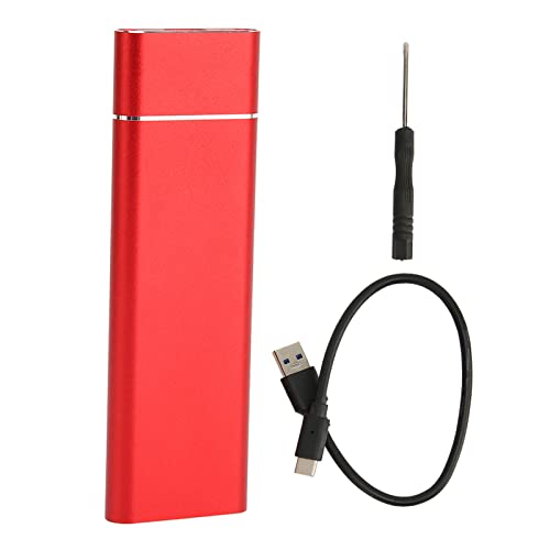 Zunate SSD-Gehäuse, USB3.1 Typ C 10 Gbit/s Ultradünnes NVME-SSD-Gehäuse für Laptop, M-Schlüssel B-Schlüssel NVME für 2230 2242 2260 2280 M.2 NVME SSD, 23N52 RTK (Rot) von Zunate