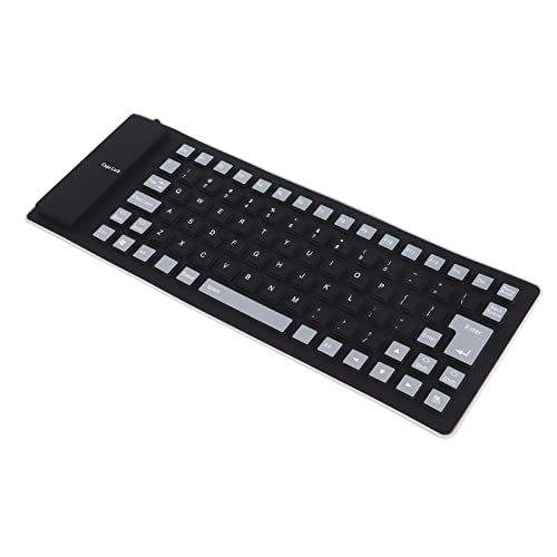 Zunate Silikon-Tastatur, Faltbare Flexible Tastatur USB-Mute-Gaming-Tastatur, 85 Tasten, Vollständig Versiegeltes Design, Aufrollbare Leise Weiche Tastatur, Kabelgebundene USB-Silikontastatur für PC von Zunate