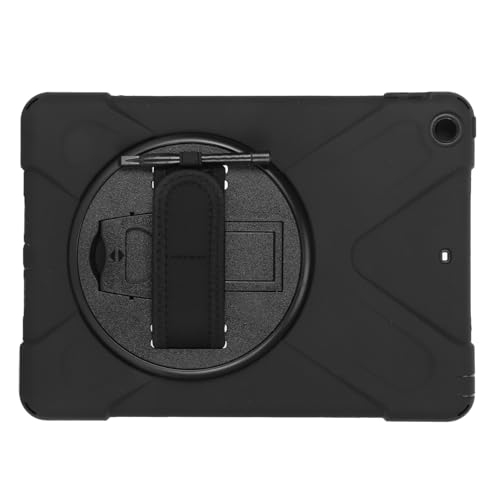 Zunate Tablet-Hülle für IOS Tablet 9,7 Zoll 2017 und 2018, Robuste Fallschutzhülle mit Drehbarem Ständer und Verstellbarem Schultergurt, Silikon + Hartes PC-Material (Schwarz) von Zunate