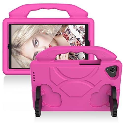 Zunate Tablet-Hülle für Samsung T220 T225, 360-Grad-Schutz, Kinderfreundliche Eva-Tablet-Schutzhülle mit Handgriff und Ständer, Rose Red von Zunate