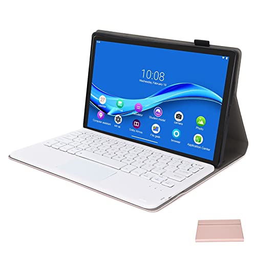 Zunate Tastaturhülle für Lenovo M10 Tablet, Schutzhülle aus PU-Leder mit Kabelloser Bluetooth-Tastatur für Lenovo M10 FHD Plus 10,3 Zoll X606F(Roségold) von Zunate