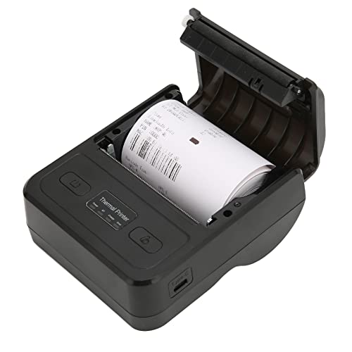 Zunate Thermo-Etikettendrucker, Verbesserte Version, Tragbarer Versandetikettendrucker, Ticketdrucker Typ C für das Heimgeschäft, 2-Tasten-Schnelldruck, Kompatibel für Win, für OS X, für(Schwarz) von Zunate