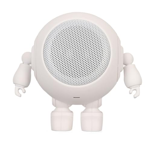 Zunate Tragbarer -Lautsprecher, Kabelloser -Lautsprecher mit Integriertem Mikrofon, Roboterform, Unterstützt Dual-Lautsprecher-Verbindung, Eingang, für Partys zu (White) von Zunate