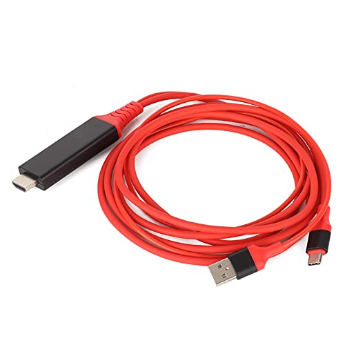 Zunate Typ-C auf High Definition Multimedia Interface HDMI-Adapterkabel USB 3.1 Telefon-zu-TV-Verbindung Ladekabel, 3840 X 2160,30 Hz, 4Kx2K (Rot) von Zunate