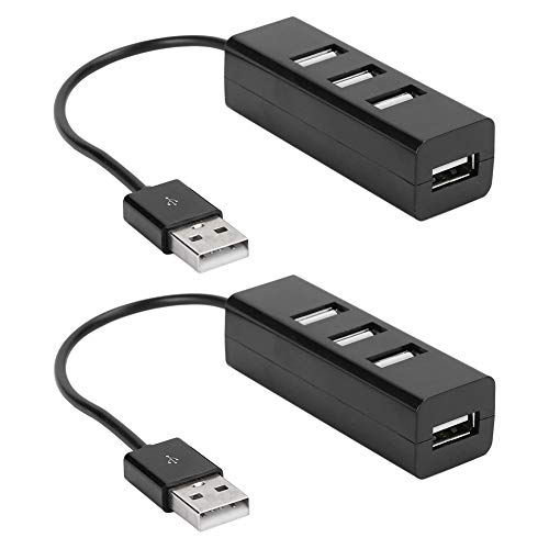 Zunate USB 2.0 Hub, 1 Bis 4 Tragbare USB Hub-Adapter Unterstützen USB 1.0/1.1/2.0 für Desktop-Computer, Notebooks, Mobile Festplatten, Übertragungsgeschwindigkeit Bis zu 480 MBit/s (2 PCS) von Zunate