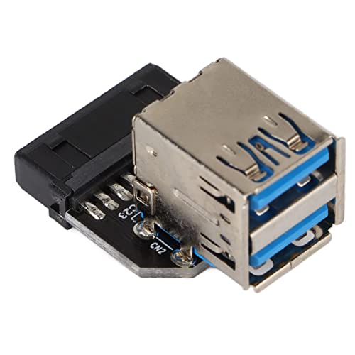 Zunate USB 3.0 Motherboard-Adapter Dual Layer, USB 3.0 19Pin/20Pin Buchsenleiste auf Dual USB 3.0 A Typ Buchse Splitter für PC Mainboard – 480 Mbit/s von Zunate