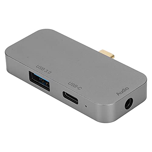 Zunate USB C-Dockingstation, Hub-Dongle-Adapter Typ C für 4K HDMI, USB 3.0, USB 2.0, 3,5-mm-Audio, für Laptop, Tablet, Mobiltelefon, Spielekonsole (Grau) von Zunate