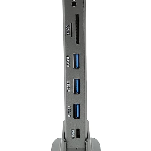 Zunate USB-C-Hub, 13-in-1-Dockingstation, Dreifach-Hub, Multiport-Adapter mit 2 USB C, 3 USB 3.0, 2 für HDMI, Display-Port, 3,5 Mm Audio, RJ45, PD3.0, SD/TF von Zunate