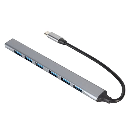 Zunate USB-C-Hub, 7-in-1-Typ-C-Dockingstation, 5 Gbit/s Übertragungsrate, USB-Splitter für Laptop-PC, USB-Flash-Laufwerke, Mobile Festplatte, Maus und Tastaturen von Zunate