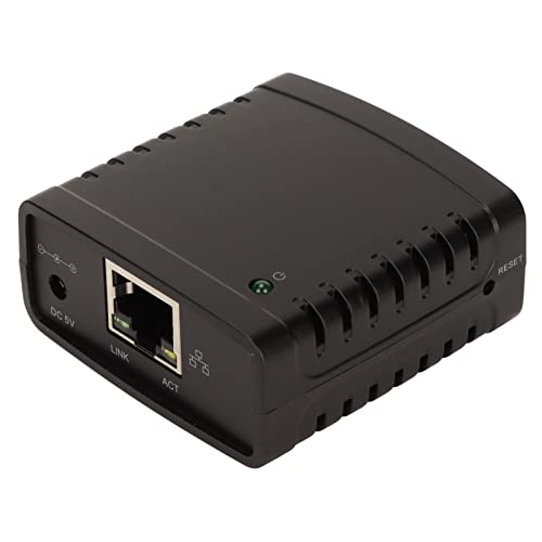 Zunate USB-Druckserver, TCP-IP-LPR-Druckserver, 10 Mbit/S 100 Mbit/S Standard-RJ45-LAN-Anschluss, USB-WLAN-Extender, Drucker-Netzwerkfreigabe, für Smart-TV, Drucker, Spielkonsole, Kamera, Laptop(EU) von Zunate