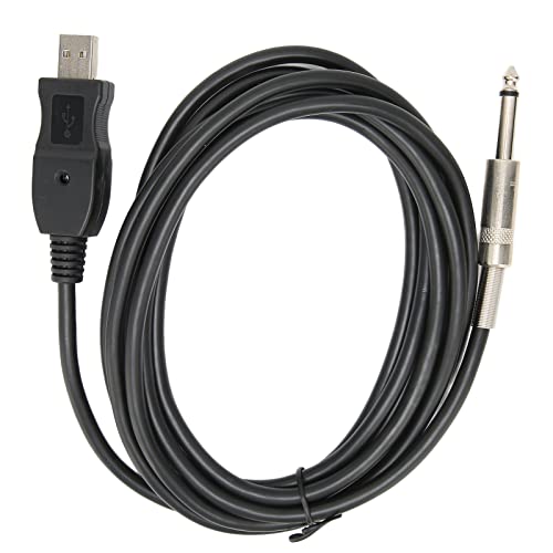 Zunate USB-Gitarrenkabel 10 Fuß, USB-Stecker auf 6,35 Mm 1/4" TS-Monoklinken-Verbindungskabel für PC-Verstärker und Aufnahmesystem - 44,1 kHz / 48 kHz Abtastraten von Zunate