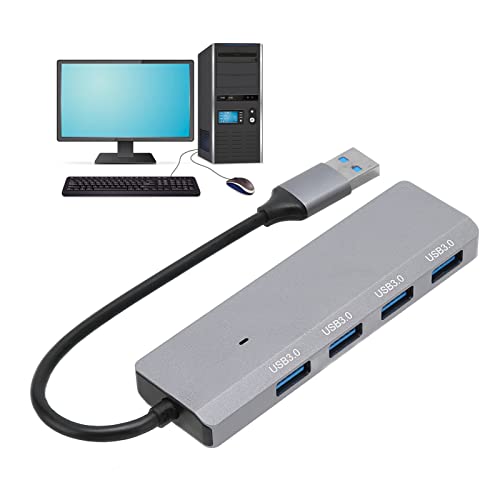 Zunate USB-Hub, 4-in-1-USB-Dockingstation, 5 Gbit/s Übertragungsrate, für USB-Sticks, Mobile Festplatten, Bluetooth-Adapter, Mäuse und Tastaturen von Zunate