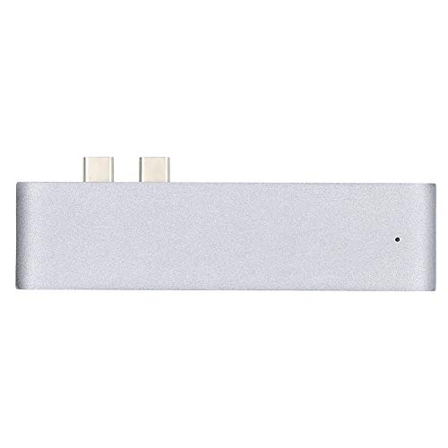 Zunate USB-Hub-Adapter, 7-in-1 HD USB-C auf 2 X Typ C + Micro-Speicherkarte + 2 X USB3.1 + Speicherkarte Dock Hub Splitter USB3.1-Dockingstation, Plug and Play von Zunate