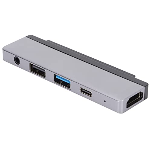 Zunate USB Hubs, 5 In 1 USB3.0 Hub Docking Dock, USB C auf Multimedia Adapter mit 4K Ausgang, USB 3.0, USB 2.0, 3,5mm Audiobuchse für IOS Tablet Pro18 Bis 20 von Zunate