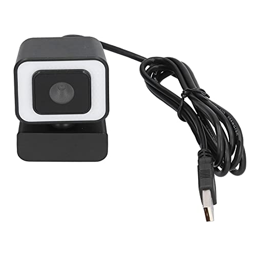 Zunate USB-Webcam, 1080p 30fps 360-Grad-Rotation HD-USB-Desktop-/Clip-on-Kamera mit Mikrofon und 5500K-Fülllicht, für PC-Computer-Laptop-Desktop von Zunate
