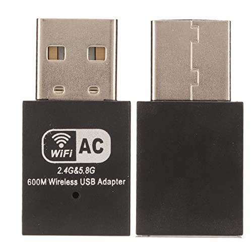 Zunate USB WiFi Adapter, 600 Mbit/s Dualband W58 RTL8811AU Wireless Network External Receiver, Eingebaute Antenne, WiFi Dongle für PC Laptop Desktop von Zunate