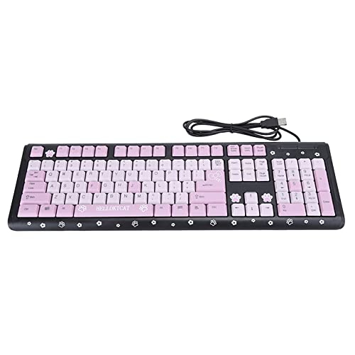 Zunate USB Wired Gaming Keyboard, Ultradünne Ergonomische E-Sport-Tastatur mit 104 Tasten Plug-and-Play-Schreibmaschine für PC -Spieler (Schießpulver) von Zunate