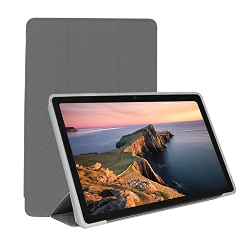 Zunate Ultradünne Flip-Cover-Halterung, Schutz-Rückseitenabdeckung, Weiches TPU-Gummigehäuse, mit Kickstand-Funktion, für M40PLUS, P40HD, P30S Tablet (Grau) von Zunate