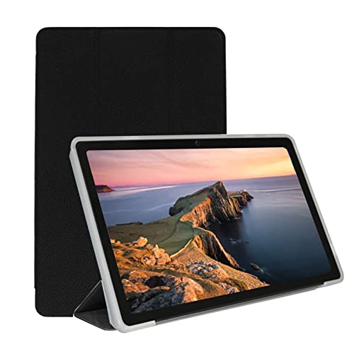 Zunate Ultradünne Flip-Cover-Halterung, Schutz-Rückseitenabdeckung, Weiches TPU-Gummigehäuse, mit Kickstand-Funktion, für M40PLUS, P40HD, P30S Tablet (Schwarz) von Zunate